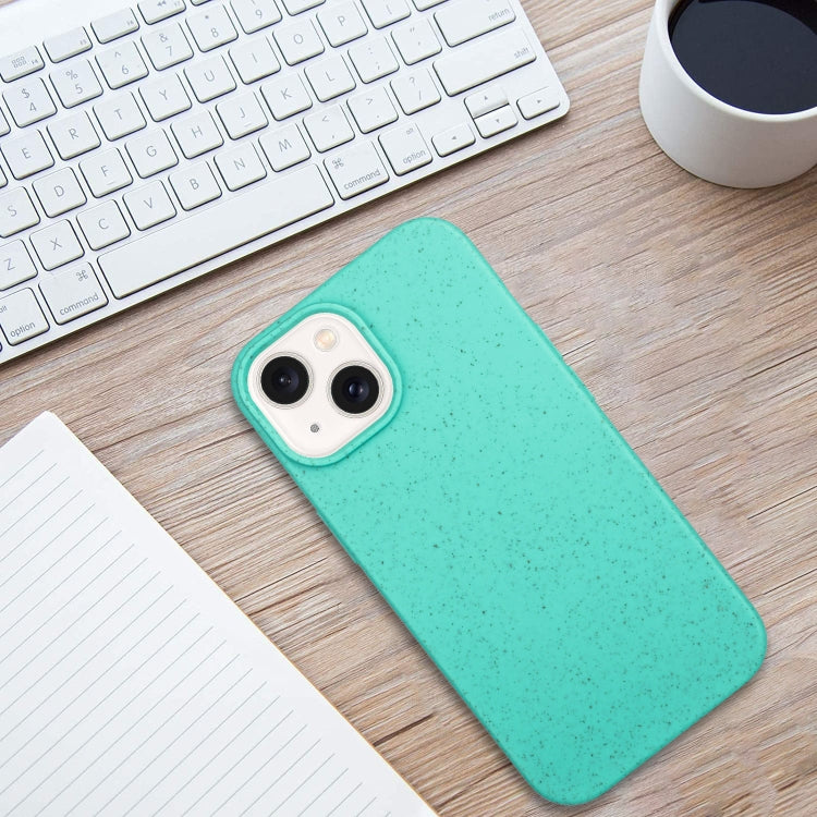 For iPhone 15 Wheat MagSafe Magnetic Straw Material + TPU Phone Case(Green) by buy2fix
