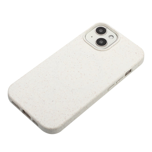 For iPhone 15 Wheat MagSafe Magnetic Straw Material + TPU Phone Case(White) by buy2fix
