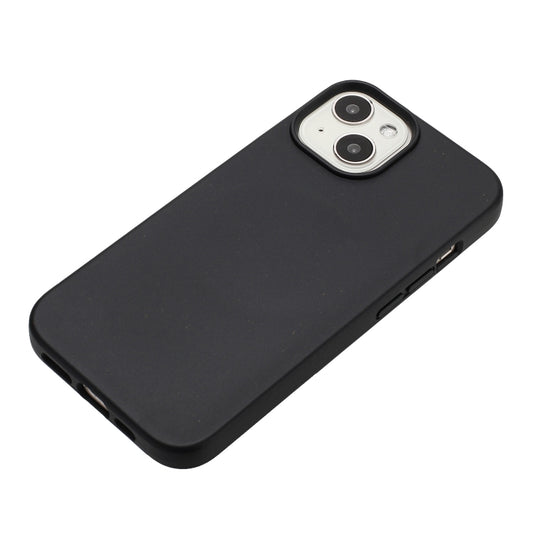 For iPhone 14 Plus Wheat MagSafe Magnetic Straw Material + TPU Phone Case(Black) by buy2fix