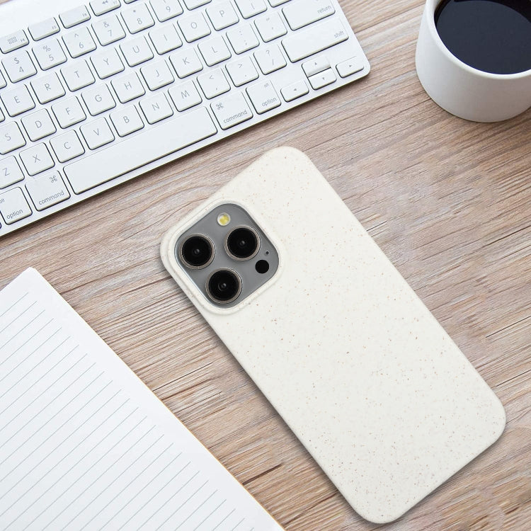 For iPhone 13 Pro Wheat MagSafe Magnetic Straw Material + TPU Phone Case(White) by buy2fix