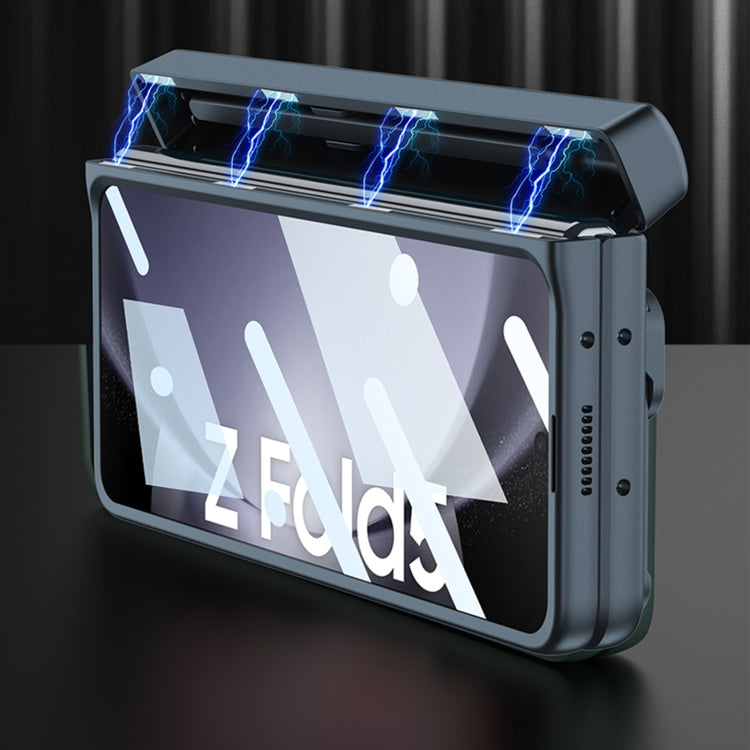 For Samsung Galaxy Z Fold5 GKK Integrated Folding Alloy Shell PC Phone Case with Pen Box, Not Included Pen(Blue) by GKK