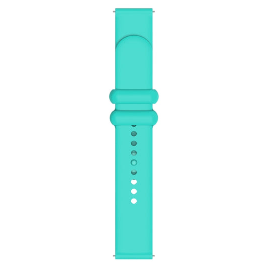 18mm Universal Solid Color Reverse Buckle Silicone Watch Band(Teal) - 18mm Bands by buy2fix | Online Shopping UK | buy2fix