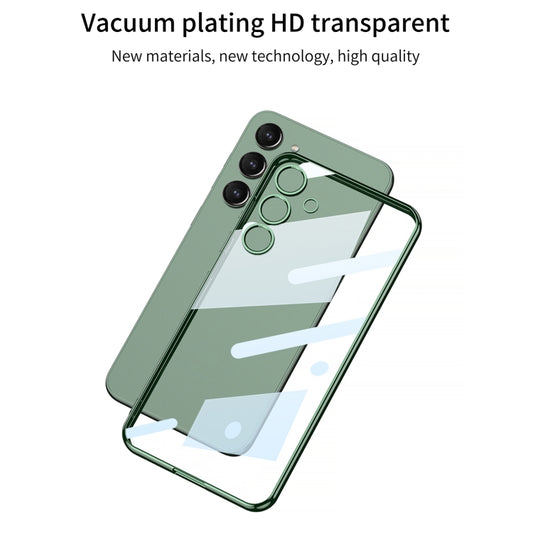 For Samsung Galaxy S24 GKK Plating Transparent TPU Phone Case, Without pen(Green) by GKK