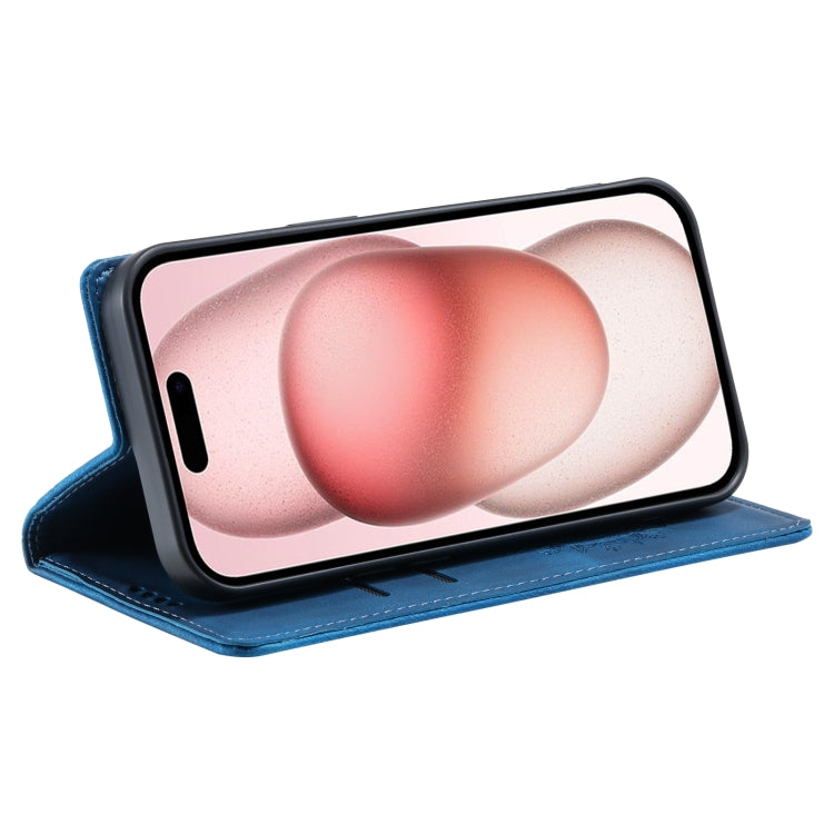 For iPhone 16 Pro Max Totem Embossed Magnetic Leather Phone Case(Blue) by buy2fix