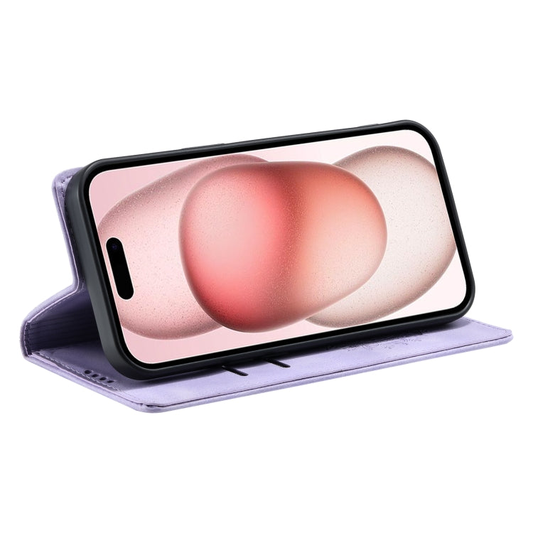 For iPhone 16 Pro Max Totem Embossed Magnetic Leather Phone Case(Purple) by buy2fix