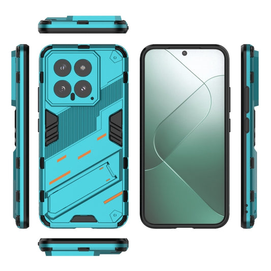 For Xiaomi 14 5G Punk Armor 2 in 1 PC + TPU Phone Case with Holder(Blue) by buy2fix