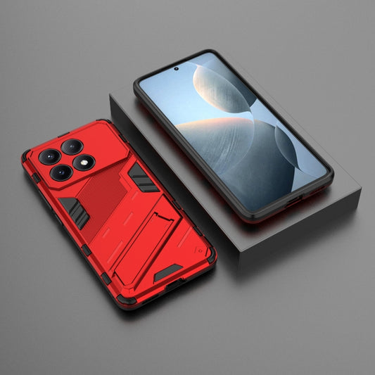 For Xiaomi Redmi K70E 5G Punk Armor 2 in 1 PC + TPU Phone Case with Holder(Red) by buy2fix
