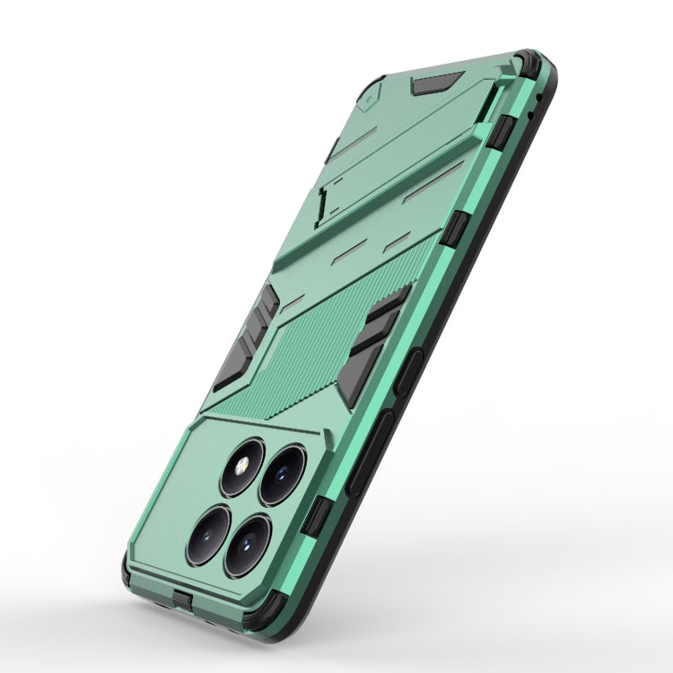 For Xiaomi Redmi K70E 5G Punk Armor 2 in 1 PC + TPU Phone Case with Holder(Green) by buy2fix