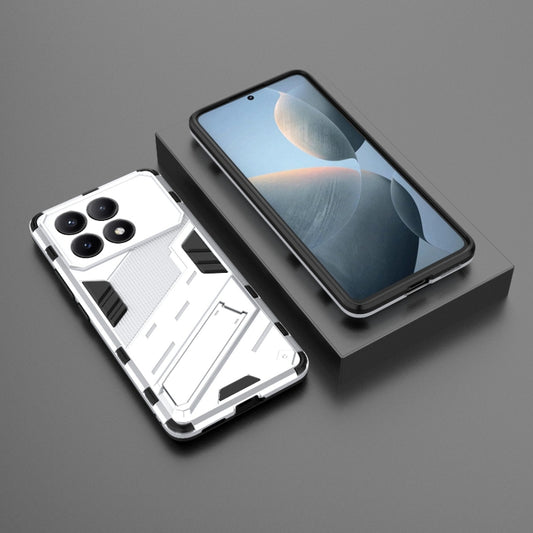 For Xiaomi Redmi K70E 5G Punk Armor 2 in 1 PC + TPU Phone Case with Holder(White) by buy2fix