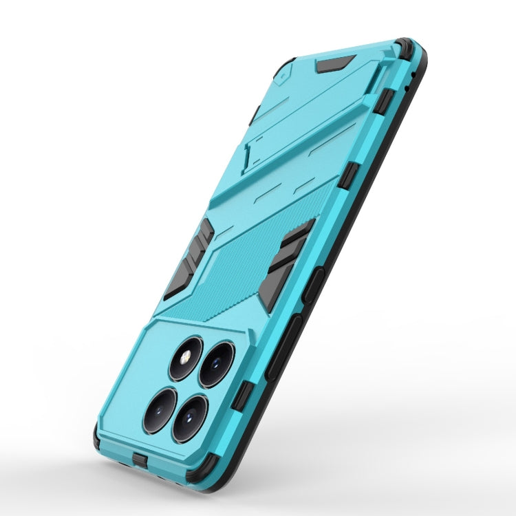 For Xiaomi Redmi K70E 5G Punk Armor 2 in 1 PC + TPU Phone Case with Holder(Blue) by buy2fix