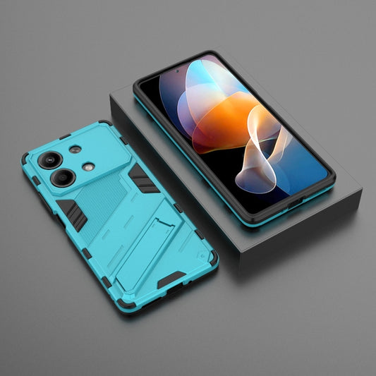 For Xiaomi Redmi Note 13R Pro 5G Punk Armor 2 in 1 PC + TPU Phone Case with Holder(Blue) by buy2fix