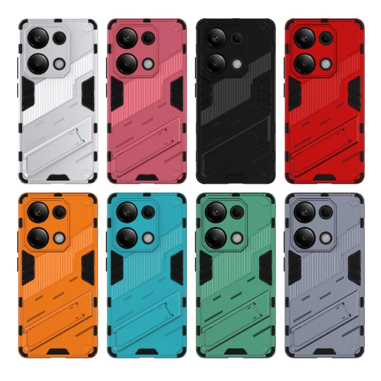 For Xiaomi Redmi Note 13 Pro 4G Global Punk Armor 2 in 1 PC + TPU Phone Case with Holder(Black) by buy2fix