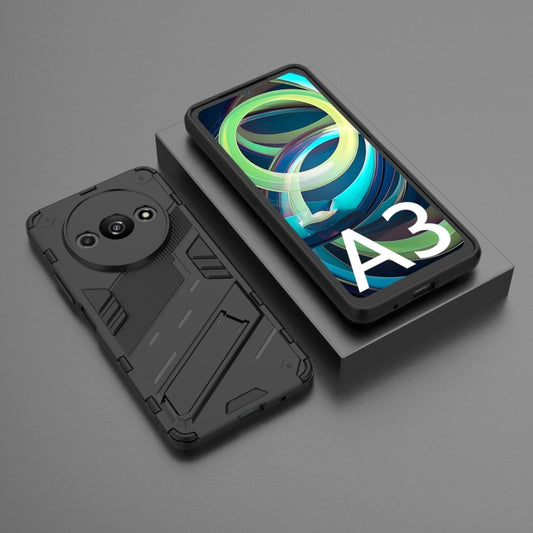 For Xiaomi Redmi A3 4G Global Punk Armor 2 in 1 PC + TPU Phone Case with Holder(Black) by buy2fix