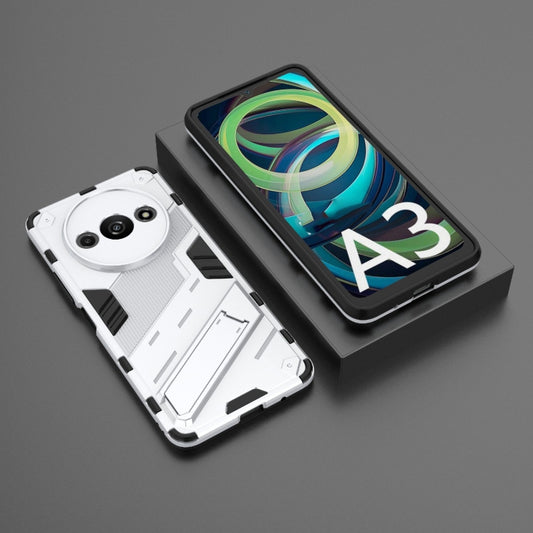 For Xiaomi Redmi A3 4G Global Punk Armor 2 in 1 PC + TPU Phone Case with Holder(White) by buy2fix