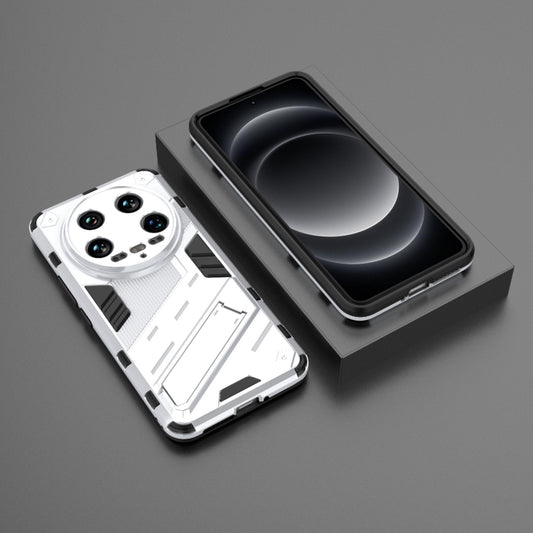 For Xiaomi 14 Ultra 5G Punk Armor 2 in 1 PC + TPU Phone Case with Holder(White) by buy2fix