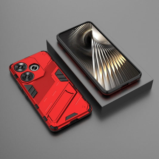 For Xiaomi Redmi Turbo 3 5G Punk Armor 2 in 1 PC + TPU Phone Case with Holder(Red) by buy2fix