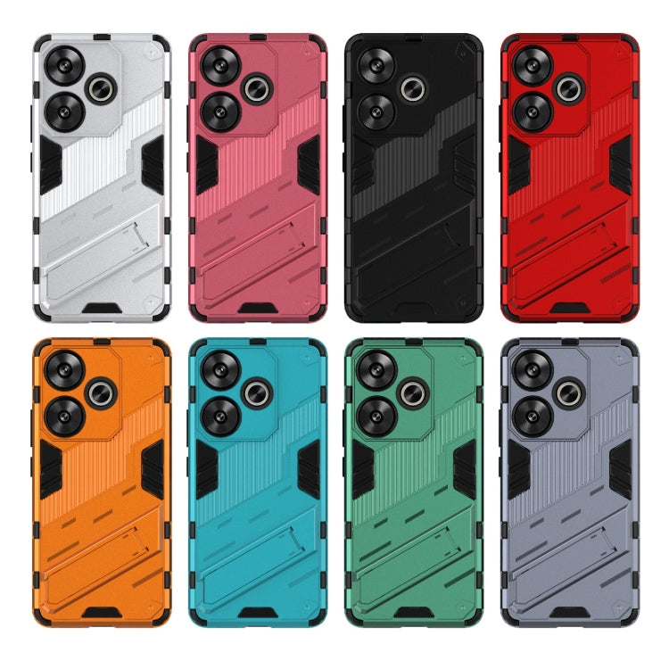 For Xiaomi Redmi Turbo 3 5G Punk Armor 2 in 1 PC + TPU Phone Case with Holder(Red) by buy2fix
