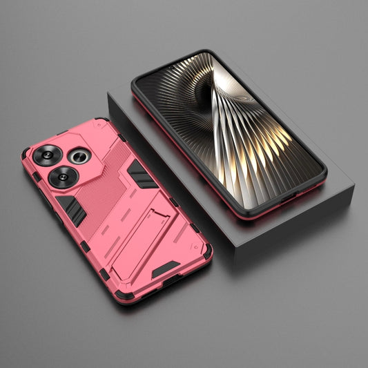 For Xiaomi Redmi Turbo 3 5G Punk Armor 2 in 1 PC + TPU Phone Case with Holder(Light Red) by buy2fix