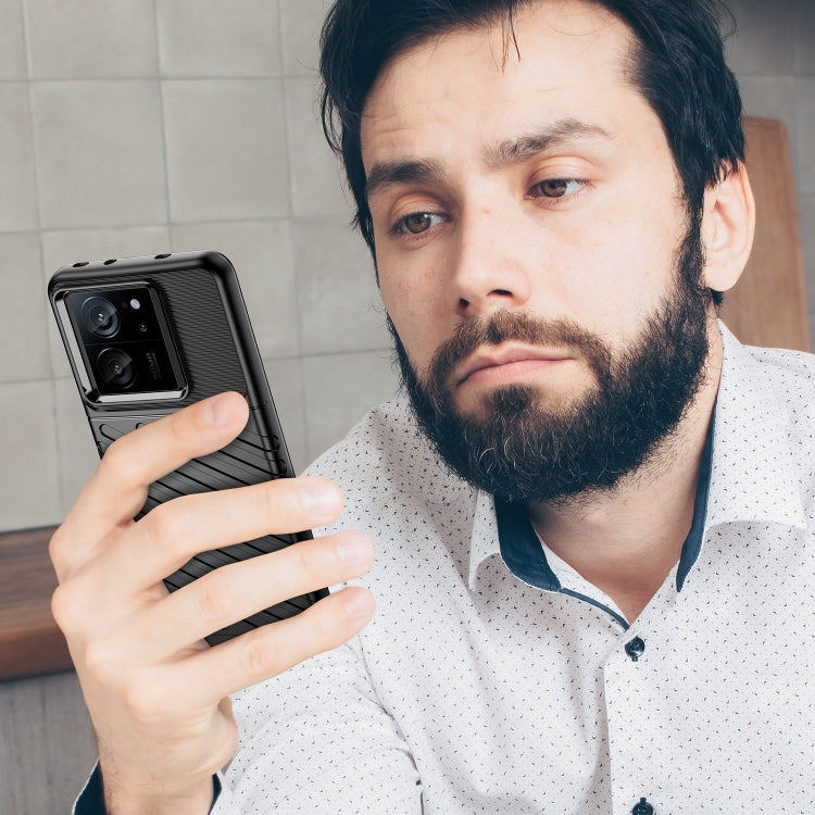 For Xiaomi 13T Thunderbolt Shockproof Soft TPU Phone Case(Black) by buy2fix