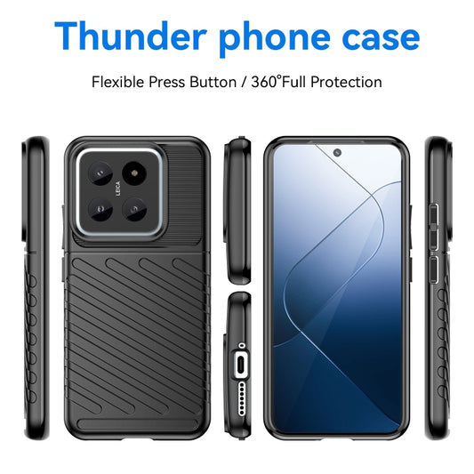 For Xiaomi 14 Thunderbolt Shockproof Soft TPU Phone Case(Black) by buy2fix