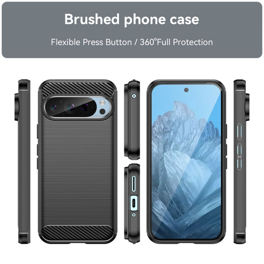For Google Pixel 9 Pro 5G Carbon Fiber Brushed Texture TPU Phone Case(Black) by buy2fix