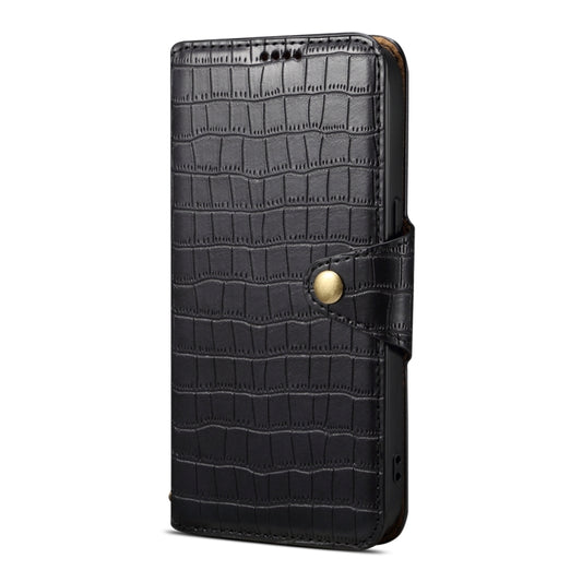 For Samsung Galaxy S24 Ultra 5G Denior Crocodile Texture Oil Edge Leather Phone Case(Black) by Denior