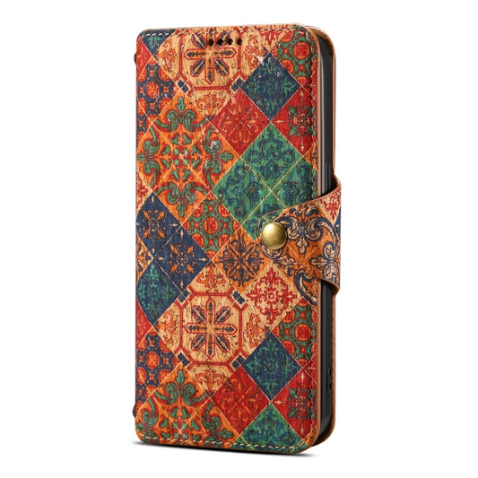 For Samsung Galaxy S24 Ultra 5G Denior Flower Language Series Cork Fabric Oil Edge Leather Phone Case(Winter) by Denior