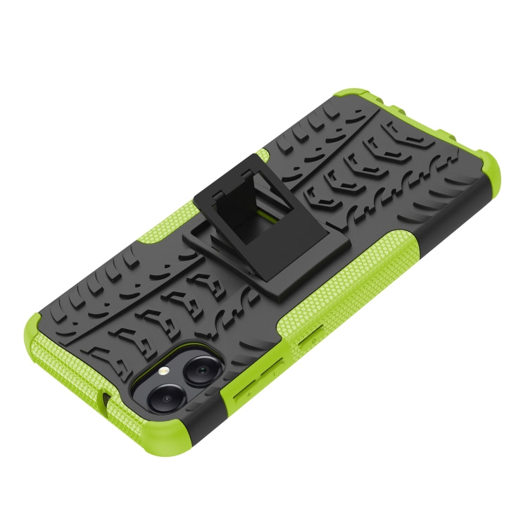 For Samsung Galaxy A05 4G Tire Texture TPU + PC Phone Case with Holder(Green) by buy2fix