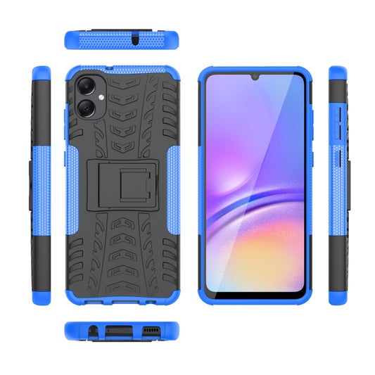 For Samsung Galaxy A05 4G Tire Texture TPU + PC Phone Case with Holder(Blue) by buy2fix