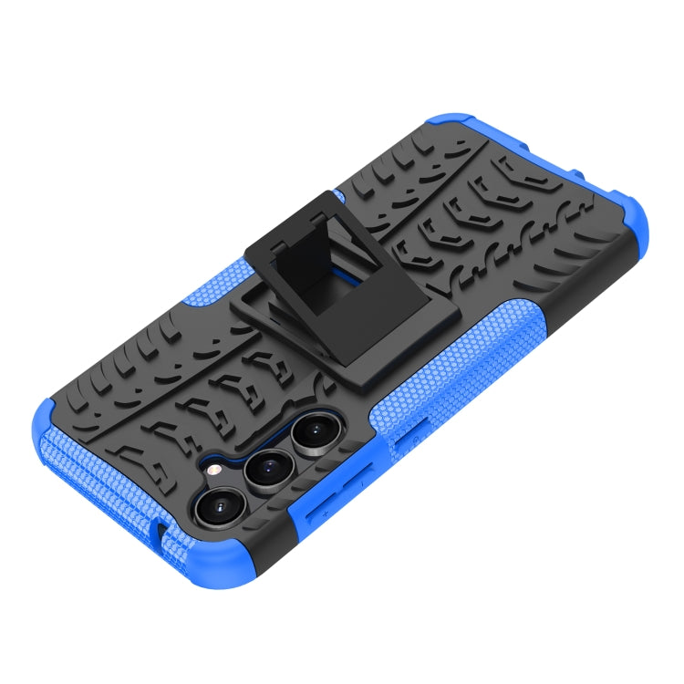 For Samsung Galaxy S23 FE 5G Tire Texture TPU + PC Phone Case with Holder(Blue) by buy2fix