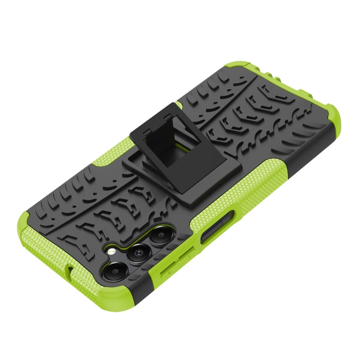 For Samsung Galaxy A15 Tire Texture TPU + PC Phone Case with Holder(Green) by buy2fix