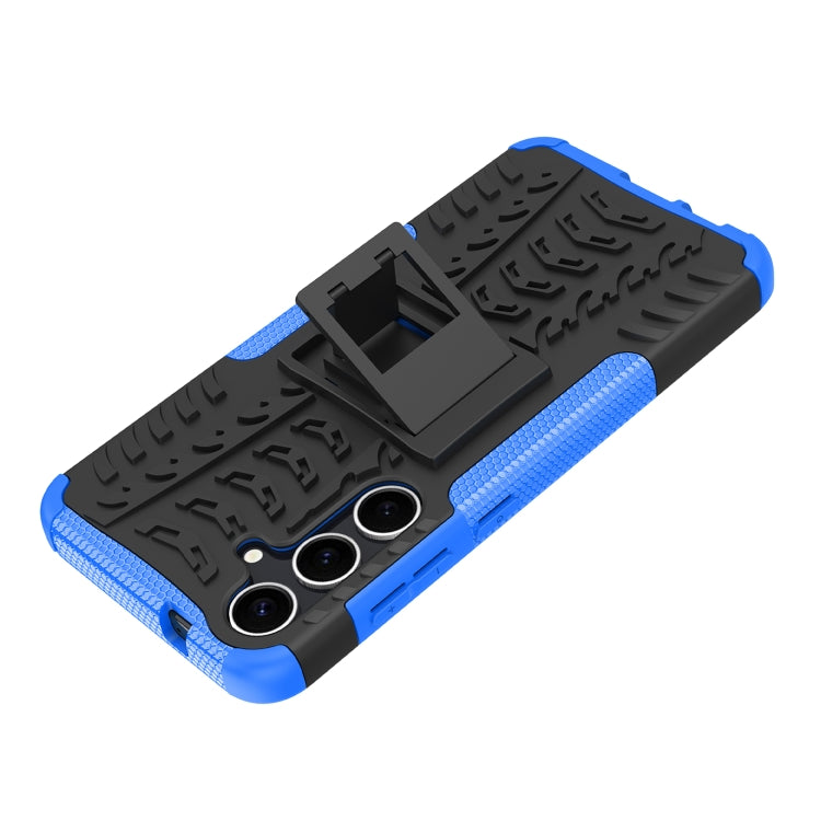 For Samsung Galaxy S24+ Tire Texture TPU + PC Phone Case with Holder(Blue) by buy2fix