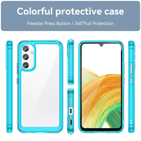 For Samsung Galaxy A25 5G Colorful Series Acrylic Hybrid TPU Phone Case(Transparent Blue) by buy2fix