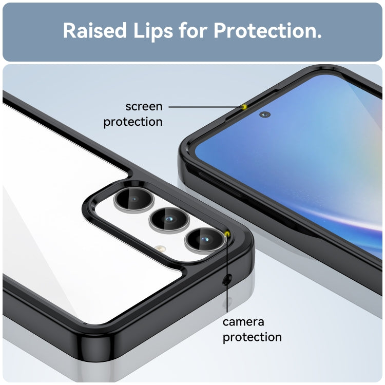 For Samsung Galaxy A35 Colorful Series Acrylic Hybrid TPU Phone Case(Black) by buy2fix