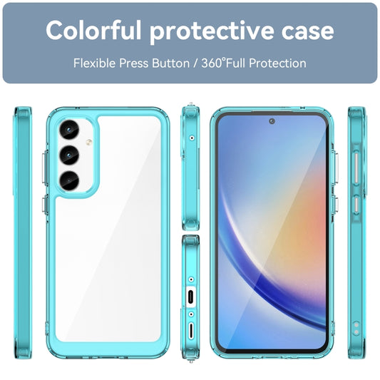 For Samsung Galaxy A35 Colorful Series Acrylic Hybrid TPU Phone Case(Transparent Blue) by buy2fix