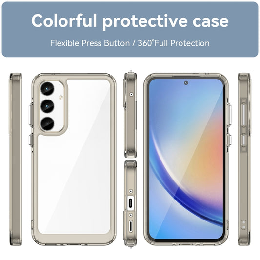 For Samsung Galaxy A55 Colorful Series Acrylic Hybrid TPU Phone Case(Transparent Grey) by buy2fix