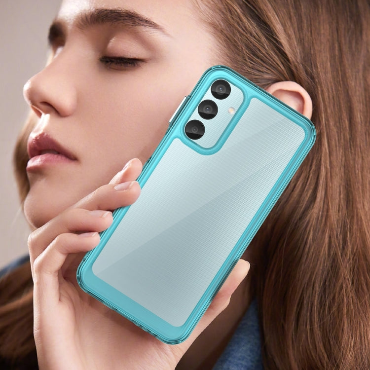 For Samsung Galaxy M15 Colorful Series Acrylic Hybrid TPU Phone Case(Transparent Blue) by buy2fix