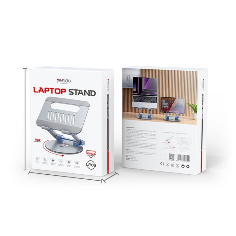 Yesido LP06 Foldable Laptop Swivel Stand(Silver) by Yesido