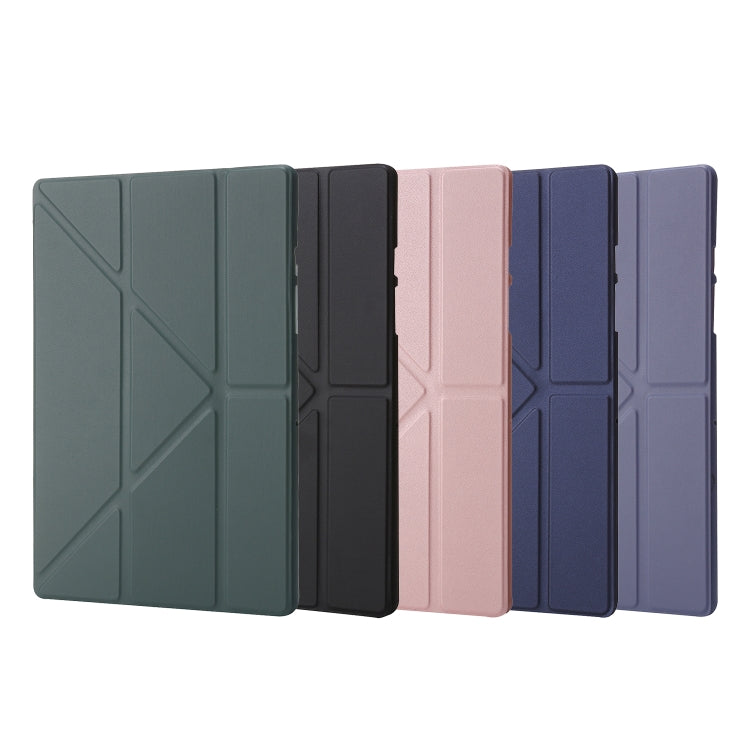 For Samsung Galaxy Tab A9+ TPU Deformation Multi-Fold Leather Tablet Case(Navy Blue) by buy2fix