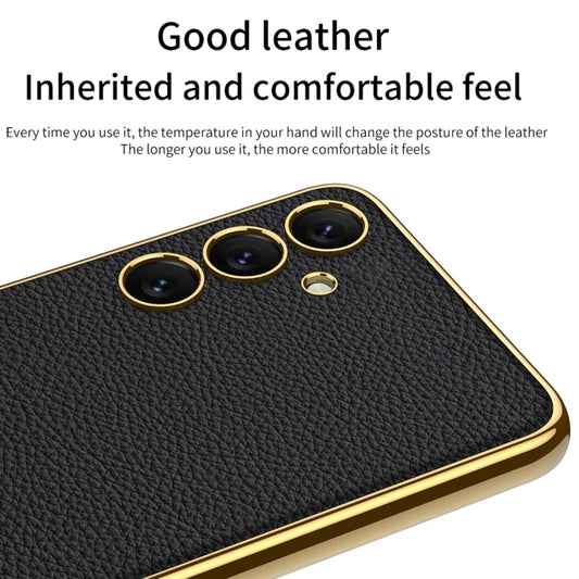 For Samsung Galaxy S24 5G GKK Plating TPU + Leather Full Coverage Phone Case(Carbon Fiber) by GKK