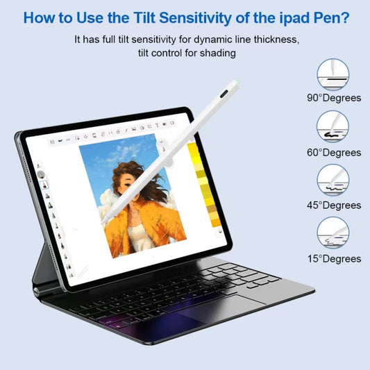 Active Stylus Pen with Replacement Tips for iPad 2018 or Later(White) by buy2fix