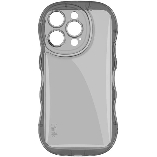 For iPhone 15 Pro IMAK Wave Bubble Soft Shockproof Phone Case(Transparent Black) by imak