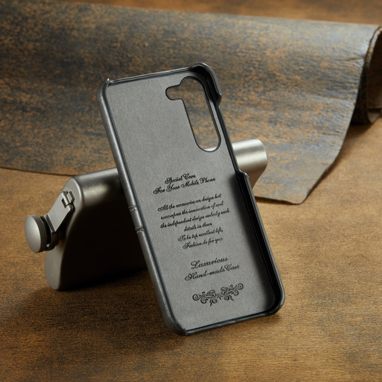 For Samsung Galaxy S24 5G Fierre Shann Oil Wax Texture Leather Phone Case with Card Slots(Black) by FIERRE SHANN