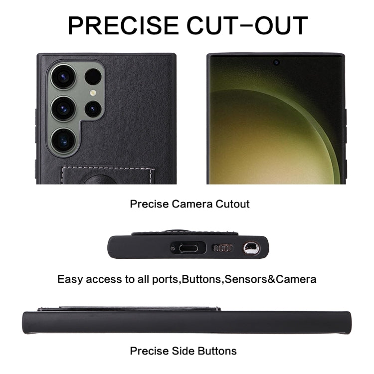 For Samsung Galaxy S24 Ultra 5G Fierre Shann Full Coverage Protective Leather Phone Case(Black) by FIERRE SHANN