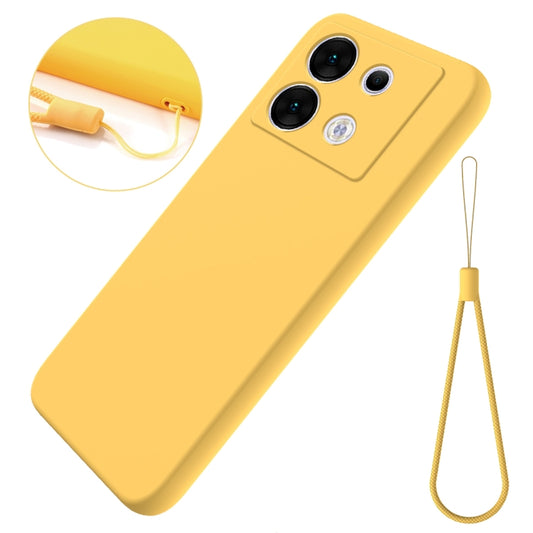 For Infinix Zero 30 5G Solid Color Liquid Silicone Dropproof Full Coverage Phone Case(Yellow) by buy2fix