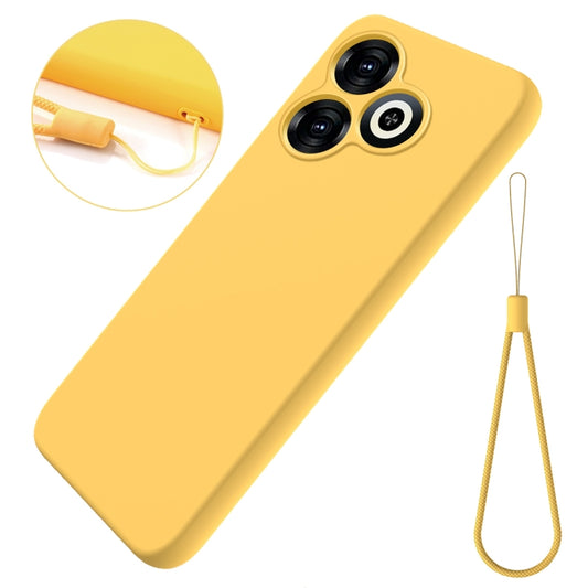 For Infinix Smart 8 Solid Color Liquid Silicone Dropproof Full Coverage Phone Case(Yellow) by buy2fix