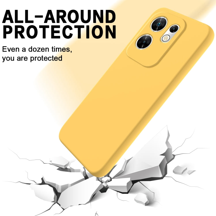 For Infinix Zero 30 4G Solid Color Liquid Silicone Dropproof Full Coverage Phone Case(Yellow) by buy2fix