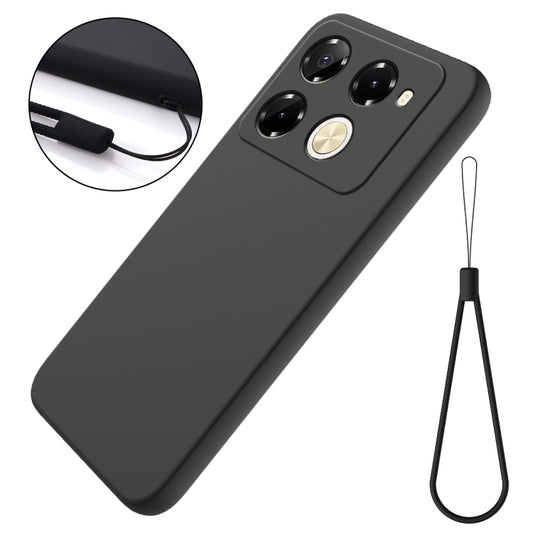 For Infinix Note 40 Pro 5G / 40 Pro+ 5G Solid Color Liquid Silicone Dropproof Full Coverage Phone Case(Black) by buy2fix