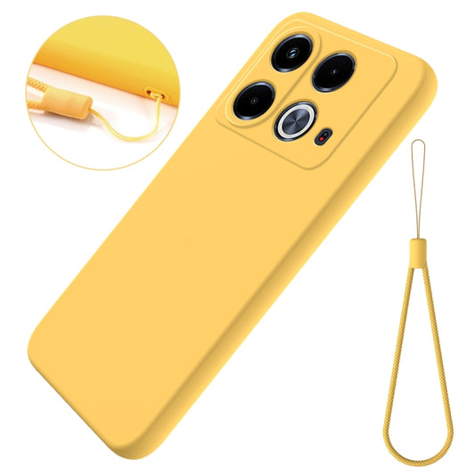 For Infinix Note 40 4G Solid Color Liquid Silicone Dropproof Full Coverage Phone Case(Yellow) by buy2fix