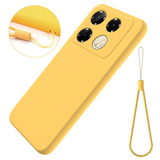 For Infinix Note 40 Pro 4G Solid Color Liquid Silicone Dropproof Full Coverage Phone Case(Yellow) by buy2fix